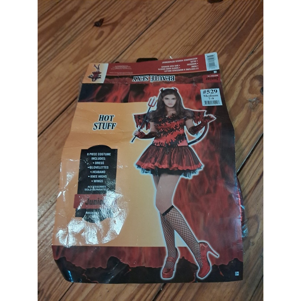 Hot Stuff Devil Girl Satan Red Demon Cosplay Medium 7-9 Teen Costume  j4